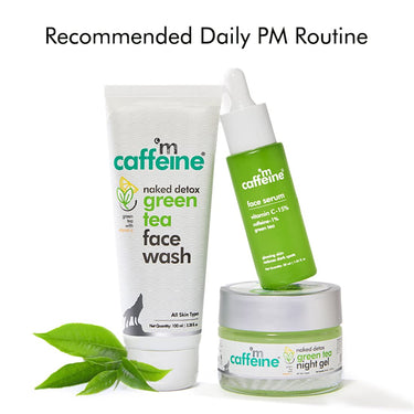 mCaffeine Night Cream Gel for Reducing Fine Lines & Wrinkles | For Women & Men with Green Tea, Vitamin C & Hyaluronic Acid | All Skin Types | Gel Based - 50ml